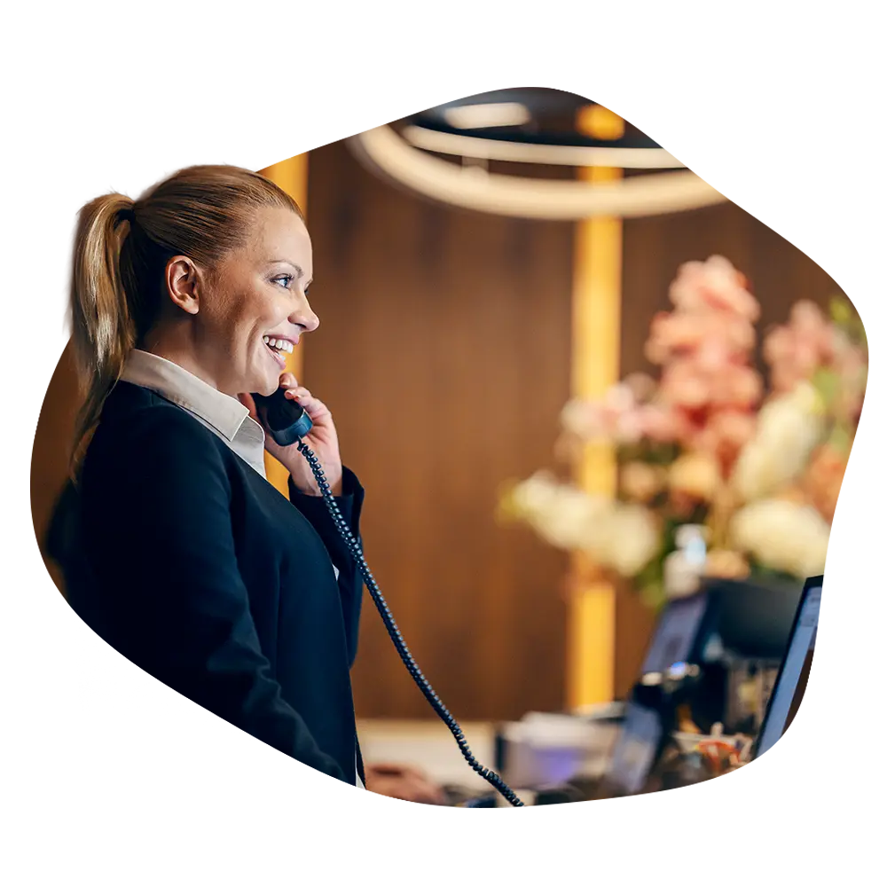 Accueil en entreprise hotesse au téléphone